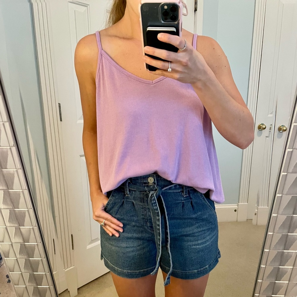 Lilac Purple Loose Tank Top